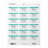 Tandem Fietsretouradreslabels (aqua) Etiket (Full Sheet)
