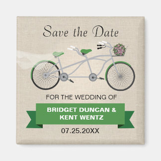 Tandem Green Bicycle Sla de datum op Magneet