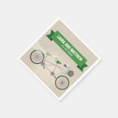 Tandem Groene Fiets Huwelijksverlovingsfeest Servet (Hoek)
