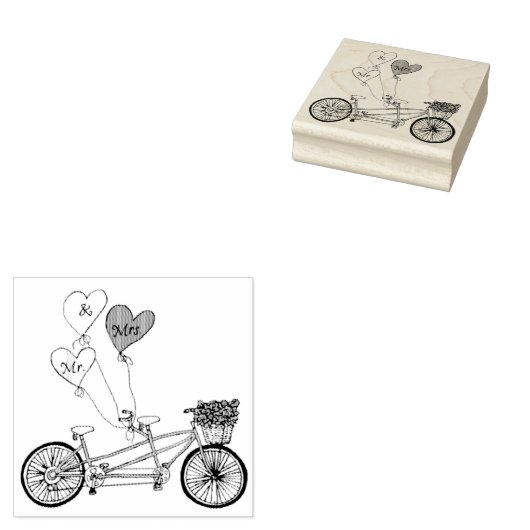 Tandem liefde fiets stempel (Gestempeld)