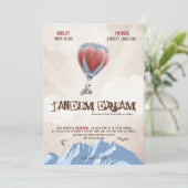 Tandem Love Dream Wedding Invite (filmstijl) Kaart (Staand voorkant)