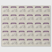 Tandem Paarse Bicycle Wedding Verloving Gift Cadeaupapier (Vlak)