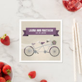 Tandem Paarse fietsverlovingsfeest Servet (Insitu)