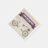 Tandem Paarse fietsverlovingsfeest Servet (Hoek)