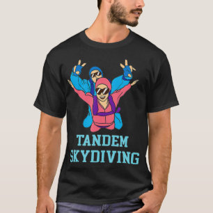 Tandem Skydiving Duo Parachuting Formatie-ID T-shirt