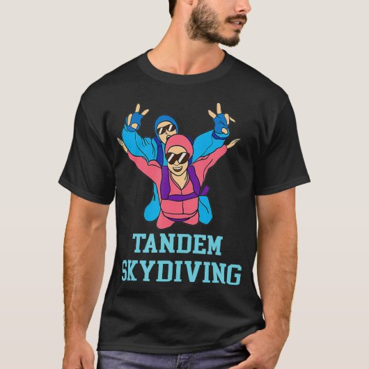 Tandem Skydiving Duo Parachuting Formatie-ID T-shirt (Voorkant)