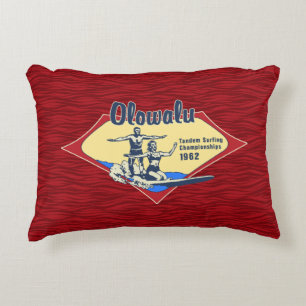 Tandem surfen Hawaiaans vintage surfdesign Decoratief Kussen