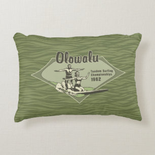 Tandem surfen Hawaiaans vintage surfdesign Decoratief Kussen
