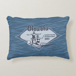 Tandem surfen Hawaiaans vintage surfdesign Decoratief Kussen