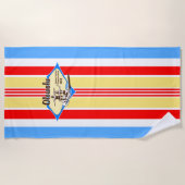 Tandem Surfen Hawaiian  Surf - Blauw Strandlaken (Voorkant)