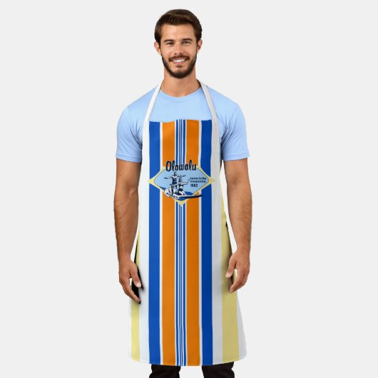 Tandem Surfing Hawaiian  Surf Design - Blue Schort (Gedragen)