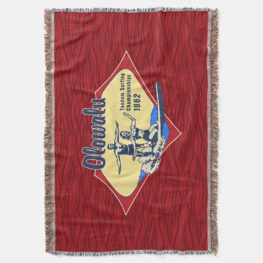 Tandem Surfing Hawaiian  Surf Design Deken (Voorkant Verticaal)