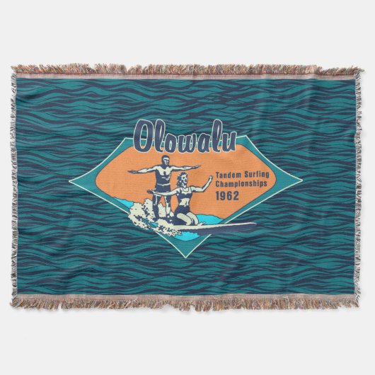 Tandem Surfing Hawaiian Surf Design Deken (Voorkant)