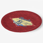 Tandem Surfing Hawaiian  Surf Design Papieren Bordje (Gekanteld)