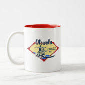 Tandem Surfing Hawaiian  Surf Design Tweekleurige Koffiemok (Links)