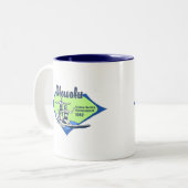 Tandem Surfing Hawaiian  Surf Design Tweekleurige Koffiemok (Voorkant links)