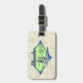 Tandem Surfing Hawaiian Surfboard Bagagelabels (Voorkant verticaal)