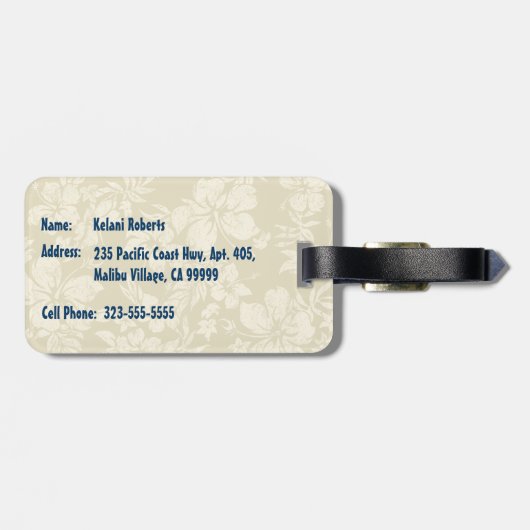 Tandem Surfing Hawaiian SurfboBagagelabels Bagagelabel (Achterkant horizontaal)