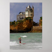 Tandem Surfing in Biarritz, Frankrijk Poster (Voorkant)