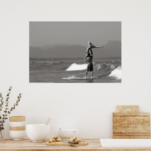 Tandem Surfing-paar Poster (Keuken)
