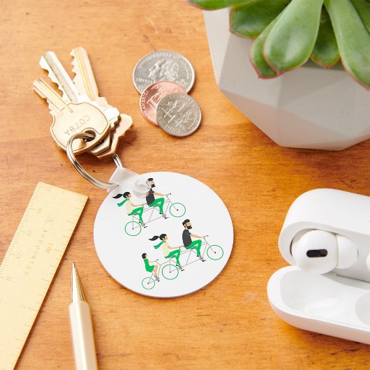 Tandem Wielrenners Sleutelhanger