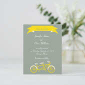 Tandemfiets (Geel / Grijs) Save the Date (Staand voorkant)