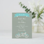 Tandemfiets (Grijs / Blauw) Save the Date (Staand voorkant)