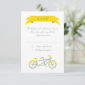 Tandemfiets (grijs / geel / wit) RSVP Kaartje (Staand voorkant)