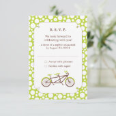 Tandemfiets (groene stippen) RSVP Kaartje (Staand voorkant)