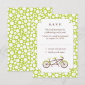 Tandemfiets (groene stippen) RSVP Kaartje (Voorkant / Achterkant)
