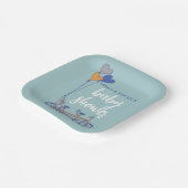 Tandemfiets met baby-stoeldoucheontwerp papieren bordje (Gebogen)