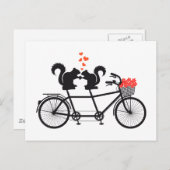 Tandemfiets met eekhoorntjes briefkaart (Voorkant / Achterkant)