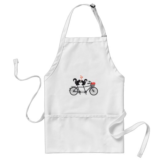 Tandemfiets met eekhoorntjes standaard schort (Voorkant)