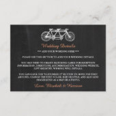 Tandemfiets op krijtbord Trouwdetail Invoegen Informatiekaartje (Voorkant)