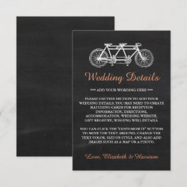Tandemfiets op krijtbord Trouwdetail Invoegen Informatiekaartje