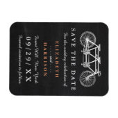 Tandemfiets op schoolbord Bruiloft Bewaar de datum Magneet (Horizontaal)