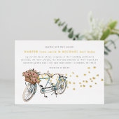 tandemfietsenbruin folie uitnodiging (Staand Voorkant)