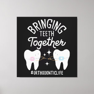 Tanden bij elkaar brengen - orthodontist canvas afdruk