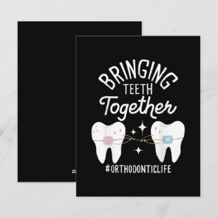 Tanden bij elkaar brengen - orthodontist feestdagenkaart