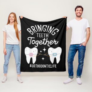 Tanden bij elkaar brengen - orthodontist  fleece deken