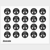 Tanden bij elkaar brengen - orthodontist ronde sticker (Vel)