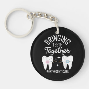 Tanden bij elkaar brengen - orthodontist  sleutelhanger