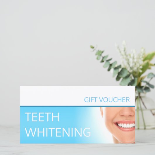 Tanden bleken Gift Voucher Trouwcadeau Tandheelkun Bedankkaart (Staand voorkant)