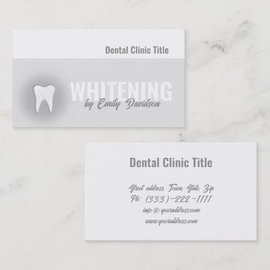 Tanden bleken tandheelkundige zorg kliniek visitekaartje (Voorkant / Achterkant)