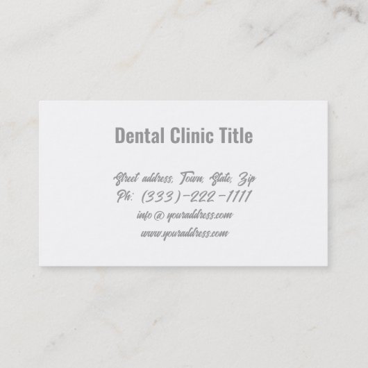 Tanden bleken tandheelkundige zorg kliniek visitekaartje (Achterkant)