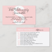 Tanden bleken vermijdt adviezen nazorg visitekaartje (Voorkant / Achterkant)