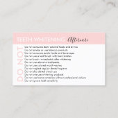 Tanden bleken vermijdt adviezen nazorg visitekaartje (Achterkant)