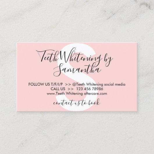 Tanden bleken vermijdt adviezen nazorg visitekaartje (Voorkant)