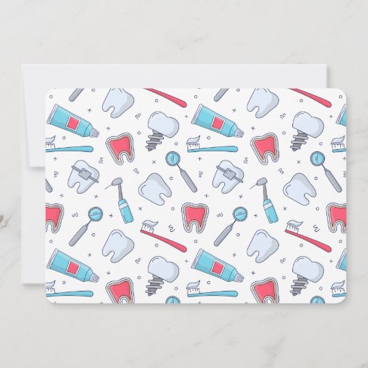 Tanden en gereedschap Tandartspatroon Afstuderen Kaart (Achterkant)