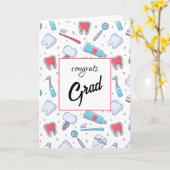 Tanden en gereedschap Tandartspatroon Afstuderen Kaart (Gele Bloem)